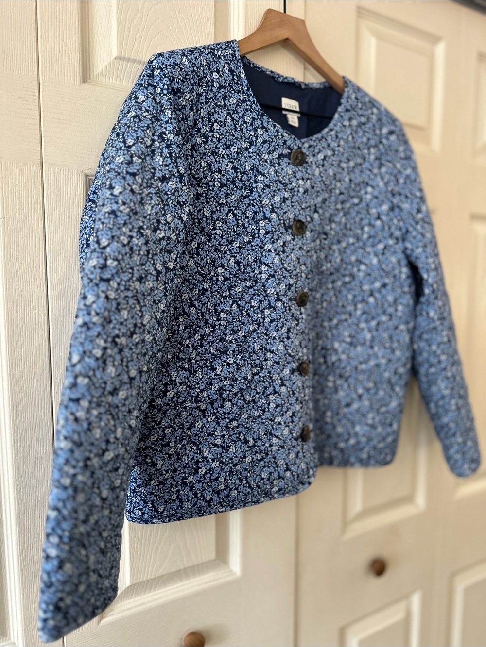 J.Crew Cottagecore Floral Quilted Collarless Women's Casual Jacket Sz10 - Picture 7 of 9